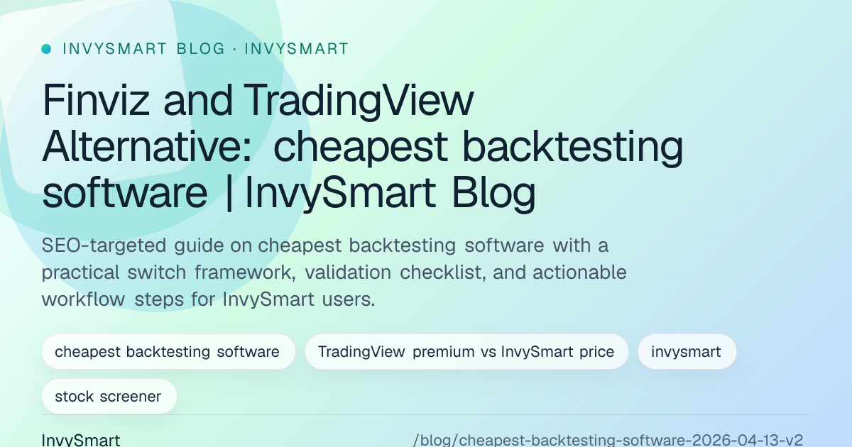 Finviz and TradingView Alternative: cheapest backtesting software ...